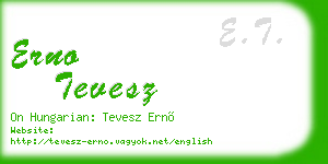erno tevesz business card